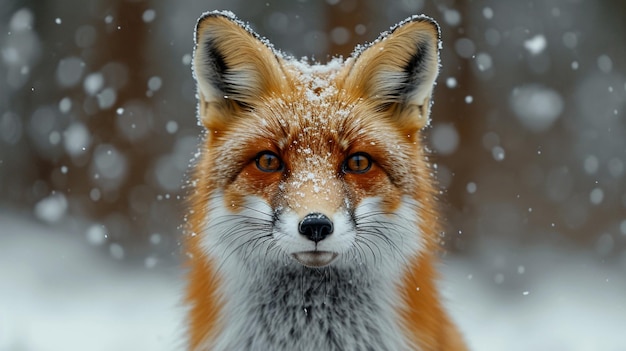 closeup of a red fox in a display of artistic expression
