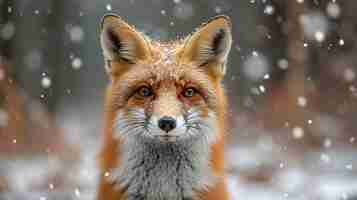 Photo closeup of a red fox in a display of artistic expression