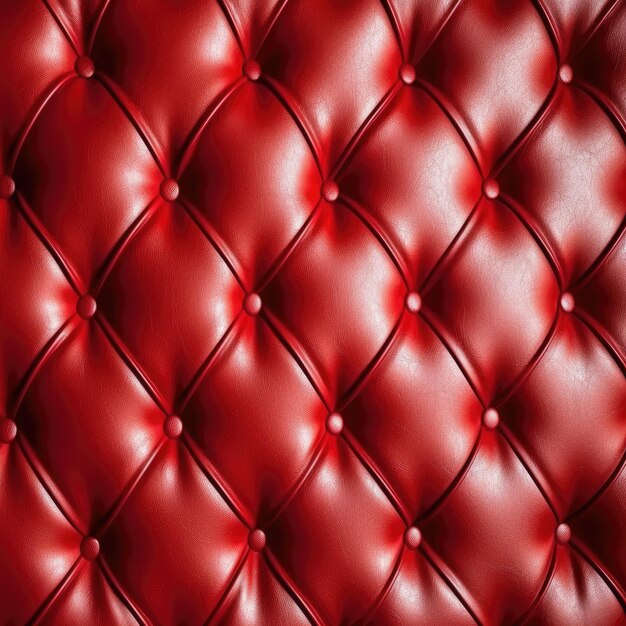 CloseUp of Red Leather Upholstery on Furniture