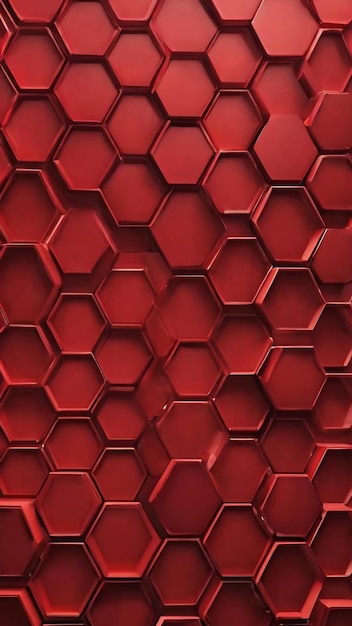 Closeup of a red pattern with hexagon holes