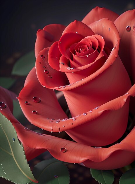 Closeup of a red rose