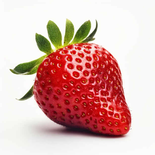 Closeup Of A Red Strawberry On White Background