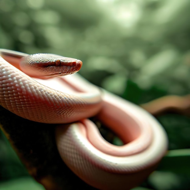 Photo a closeup of the red and white milk snake's colorful scales