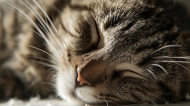 Closeup of a relaxed cat resting