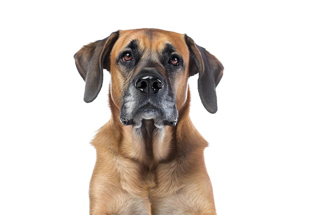 Closeup of a Rhodesian Ridgeback isolated on white background