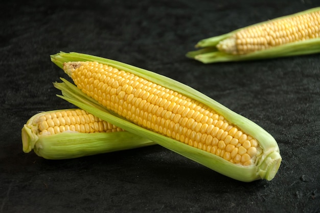 Closeup Ripe Fresh Corn.