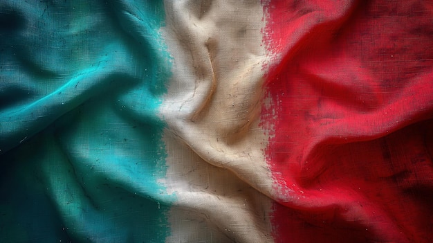 Closeup of rippled italian flag grunge background