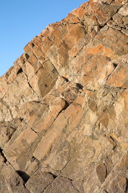 Closeup of Rock Face at Barayo Beach Asturias Spain