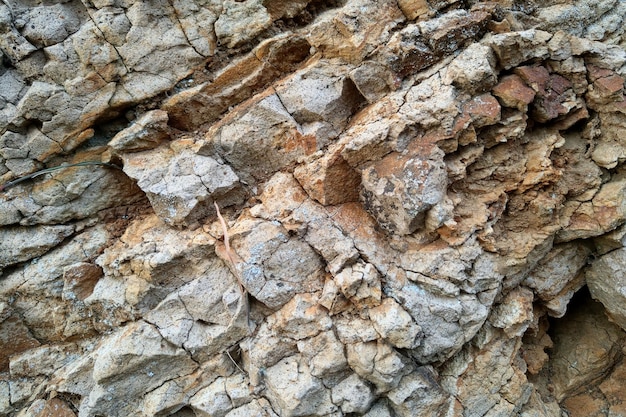 Closeup of the rock The texture of rock and stone