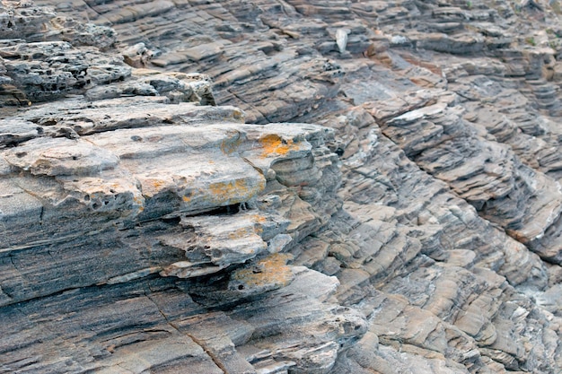 Closeup of a rocky wall in Sardinia