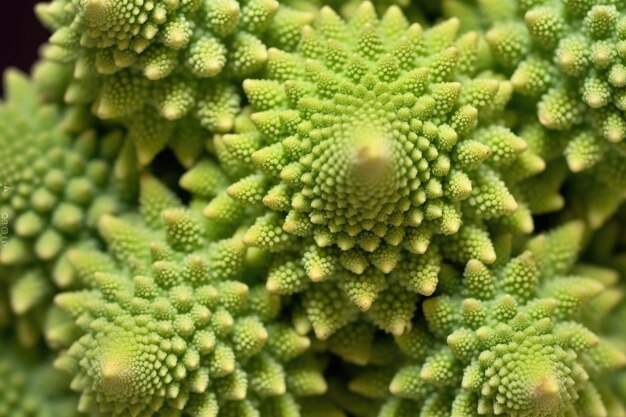 Closeup of a romanesco broccolis spirals created with generative ai