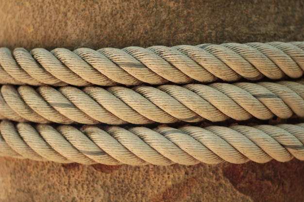 Photo the closeup of the rope knot