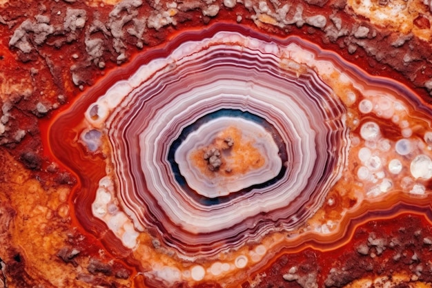 Closeup of rough agate geode