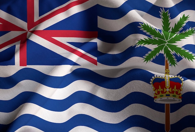 Closeup of Ruffled British Indian Ocean Territory Flag