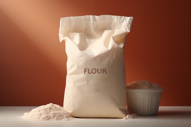 Photo a closeup of a sack of flour