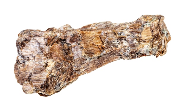 Клоуз-ап образца природного минерала из геологической коллекции необработанный бронзит Энстатит камень изолированный на белом фоне