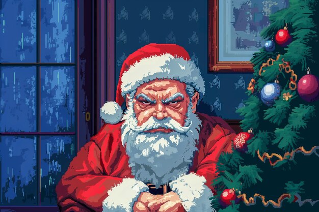 Closeup of a Santa Claus waiting for the livingroom