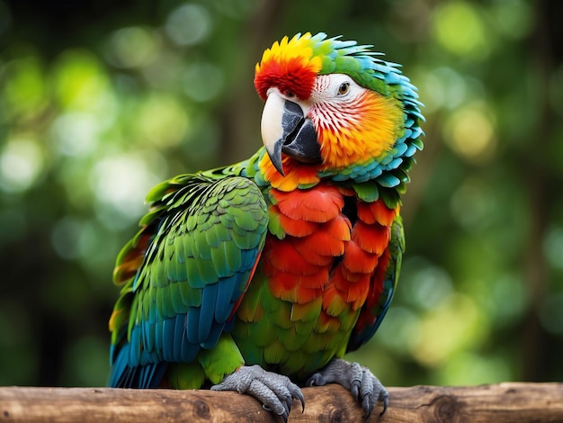 Closeup of a scarlet macaw from side view scarlet macaw closeup head