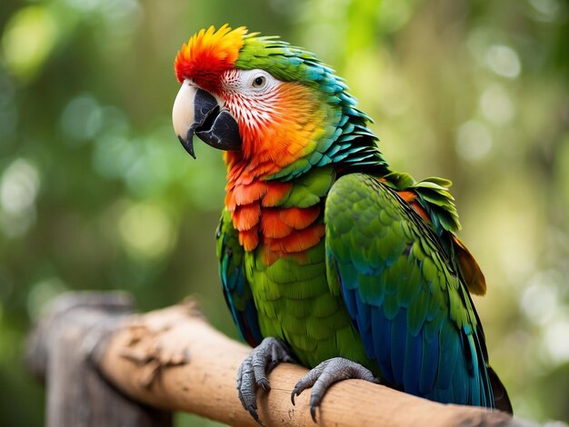 Closeup of a scarlet macaw from side view scarlet macaw closeup head