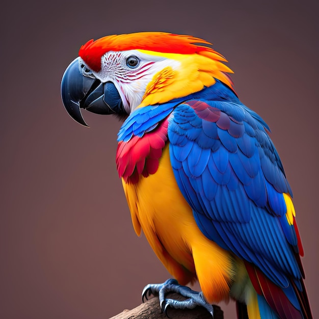 Closeup of a Scarlet Macaw isolated on transparent background PNG