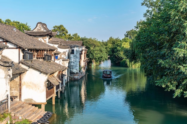 중국 우전(Wuzhen China)의 풍경 클로즈업