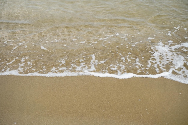 closeup of sea foam on a sandy shore Mockup beach material