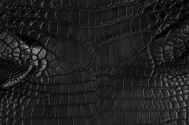 Premium Photo  Closeup of seamless crocodile black leather texture for  background