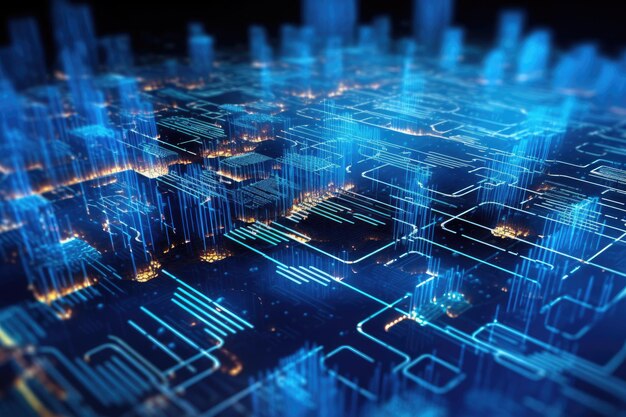 Closeup seamless transfer and storage of big data on the internet capturing the essence of cloud computing Generative AI