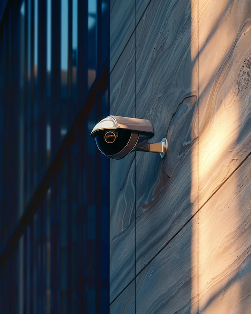 Photo closeup of a security camera on a building facade