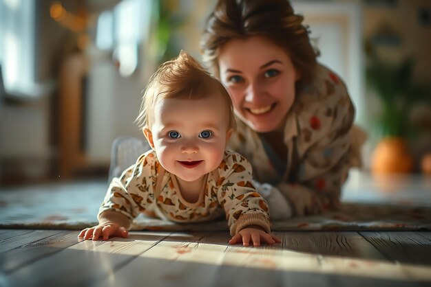 Closeup seen of mother loving her baby