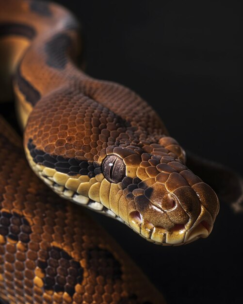 Photo closeup of a serene python