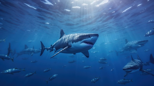 Closeup of shake open jaw in the sea