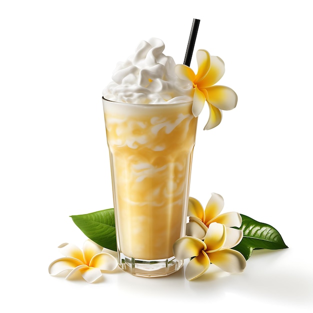 Closeup shot of a banana drink juice and smoothies perfect for drink catalog