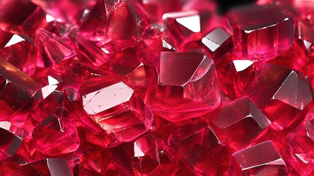 Closeup shot of beautiful red ruby dark background Created with Generative Ai technology