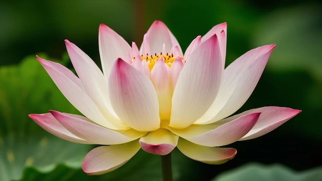 Closeup shot of a beautiful white sacred lotus