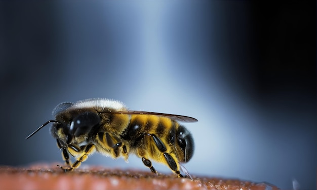 closeup shot of a bee