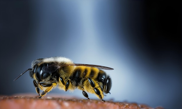 closeup shot of a bee