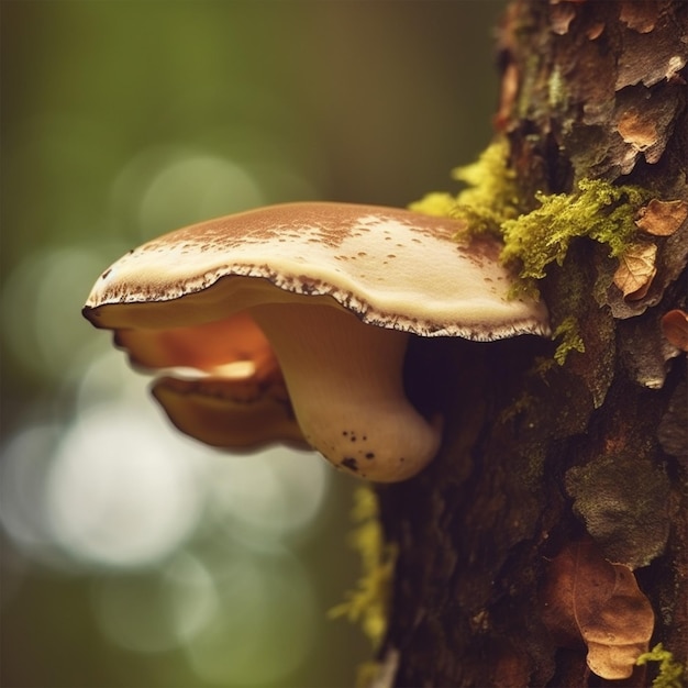 Близкий взгляд на березу Polypore Fomitopsis