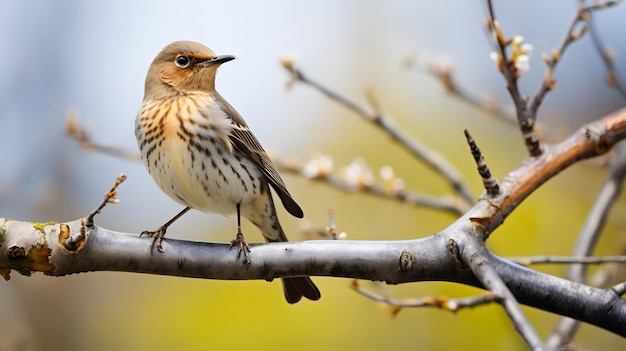 枝に止まった鳥のクローズアップショット