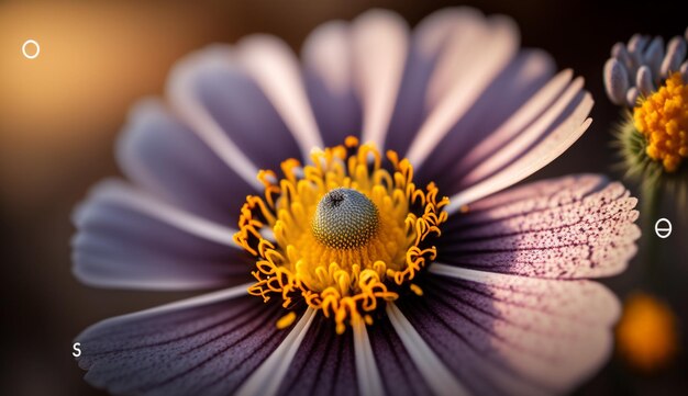 Photo a closeup shot of a blooming flower generative ai