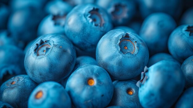 A closeup shot of blueberries against a contrasting background AI generate illustration