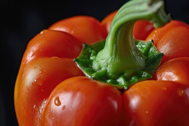 A closeup shot capturing the intricate details of a single sweet pepper