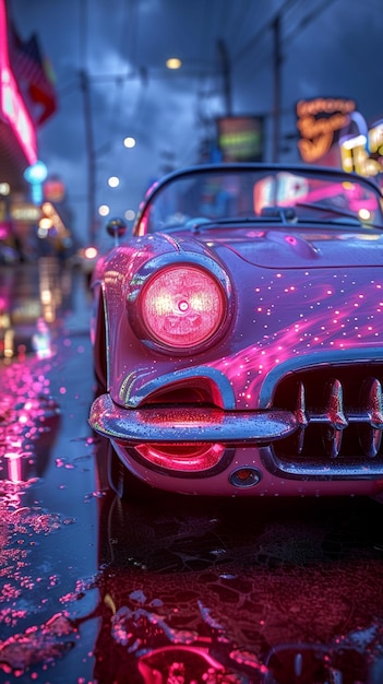 A CloseUp Shot Of Cars Custom Neon Background