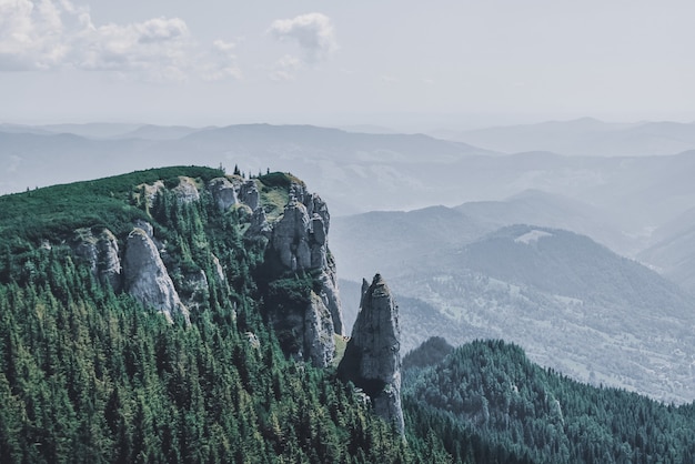 Closeup shot of Ceahlau mountain in Romania