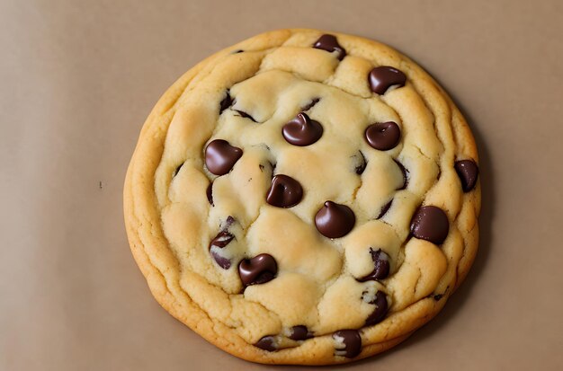 Photo closeup shot of a chocolate chip cookie i