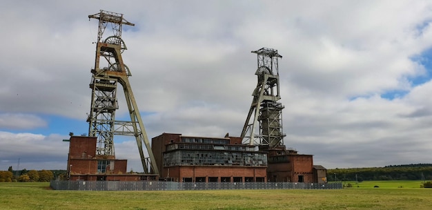 Closeup shot of Closed Coal Mine in Kings Clipstone, Nottingham