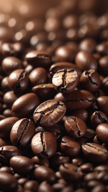 コーヒー豆のクローズアップショット