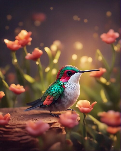 Closeup shot of a colorful hummingbird picture