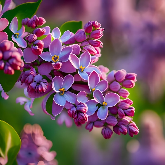 Foto immagine ravvicinata di lilac comuni in fiore nel giardino generata da ai