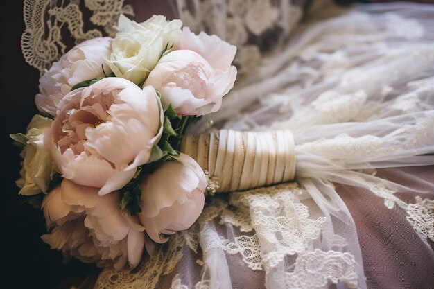 Closeup shot of dewdrops on peony petals for a fresh natural look